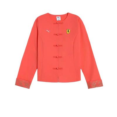 X Colaboração Ferrari Edição Limitada China Jaqueta Feminina Fashion Versátil Simples Manga Longa Jaqueta Rosa 634326-07