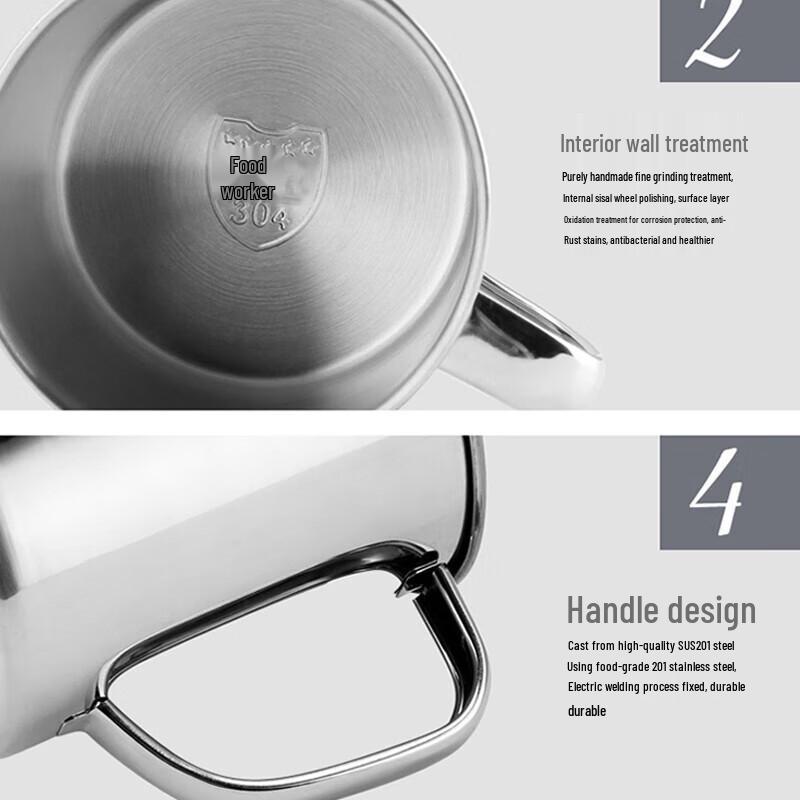 Pabei Kids' 304 Stainless Steel Cup with Lid & Handle