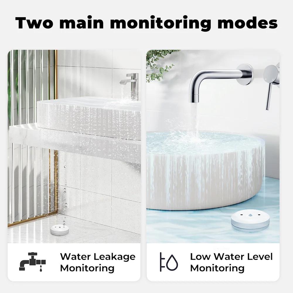 Tuya Zigbee Water Sensor Flood Leak Detector Overflow Alarm for Kitchen Bathroom App Remote Monitoring work with Alexa Google