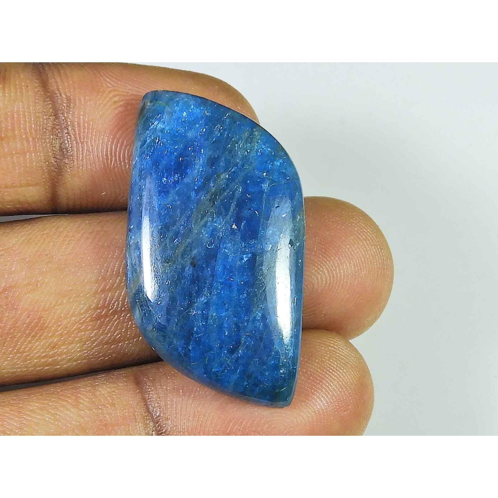 

43Ct Genuine Neon Blue Apatite Fancy Crystal Cabochon Loose Gemstone 20X35MM SK- 2071