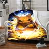1pc Pikachu Electric Flannel Throw Blanket HD Printed Lightweight Soft Warm All Season Blanket for Sofa, Bed, Travel, Camping Machine Washable