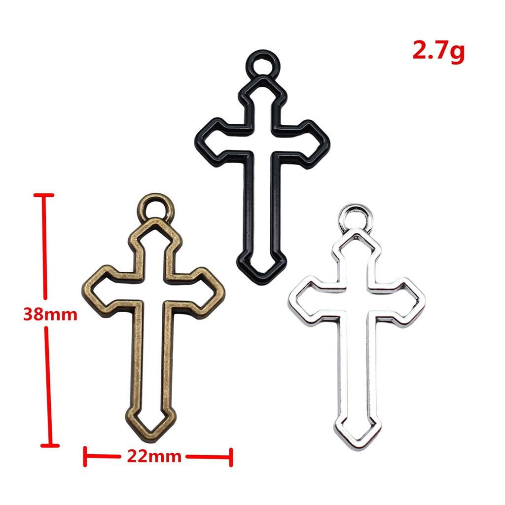 Hollow Cross Charms Multi Color Alloy Pendants For Gothic Christian Jewelry Accessories