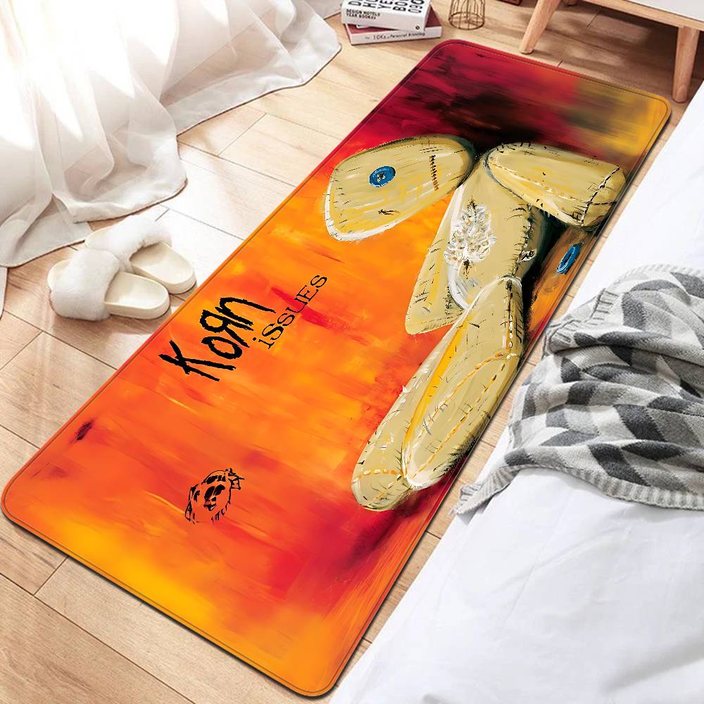 Rock Band K-Korn Long Rugs Cheaper Anti-slip Modern Living Room Balcony Printed Bedside Area Rugs