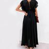 Copricostume lunghi estivi per donna, kimono con scollo a V, abiti da spiaggia, con lacci, anti-sole, gonna sarong bohémien