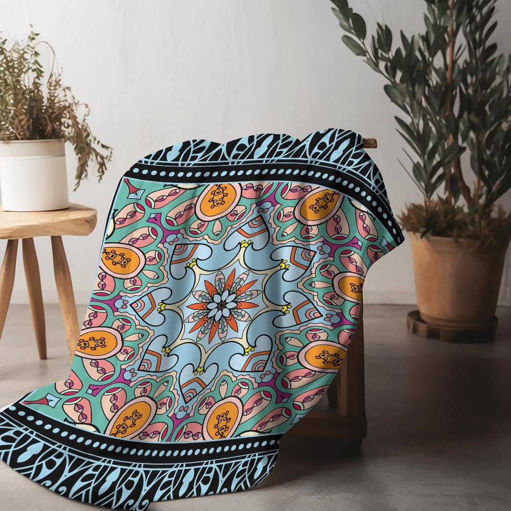 Colorful Paisley Floral Printed Throw Blanket Sofa Bed Decorative Cushion Cover for Living Room Bedroom