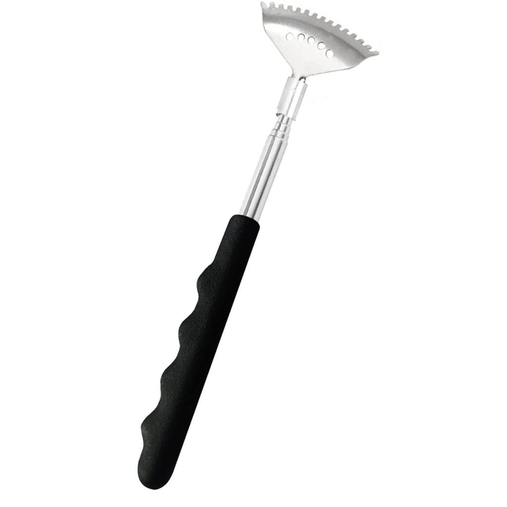 Extendable Back Scratcher the Head Has 15 Rakes, Stainless Steel Portable Telescopic Rubber Handle Back Scratchers for Elderly