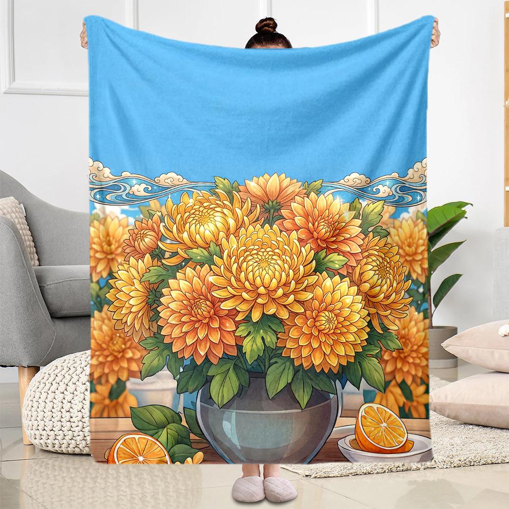 1pc Sunflower Pattern Blanket Comfortable Soft Lightweight Perfect for Travel Camping Picnics Sofa Office Bed Living Room Ideal Gift for Friends