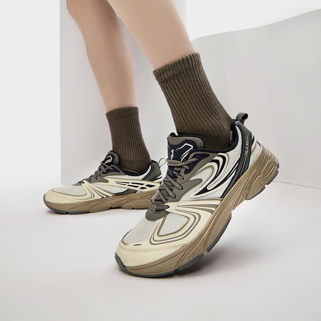 Fila Tendência de Moda ao Ar Livre Versátil Tênis Casual de Cano Baixo Masculino Cinza Antártico Cinza Pedra F12M432112FAS