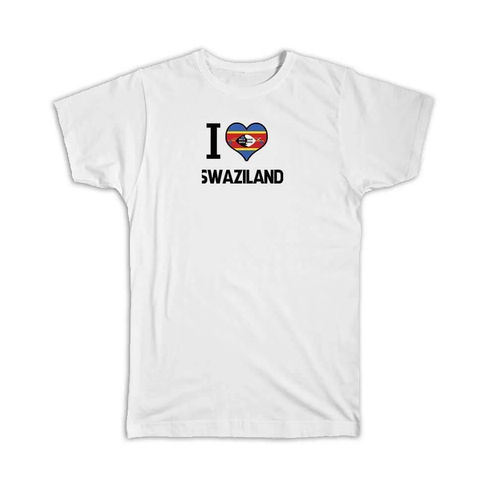 

Gift T-Shirt : I Love Swaziland Flag Heart Country Crest Swazi Expat S