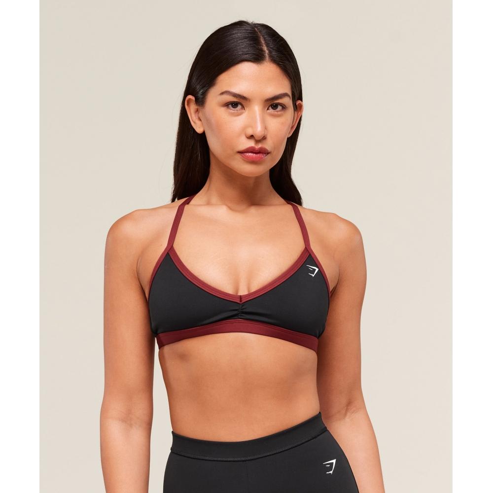 Gymshark Minimal Sports Bra Black Sets Red B3a2j Rb30