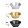 Camping Cup Backpacking Bowl Cup Stainless Steel with Hook Shape Handle for Outdoor Travel Picnic