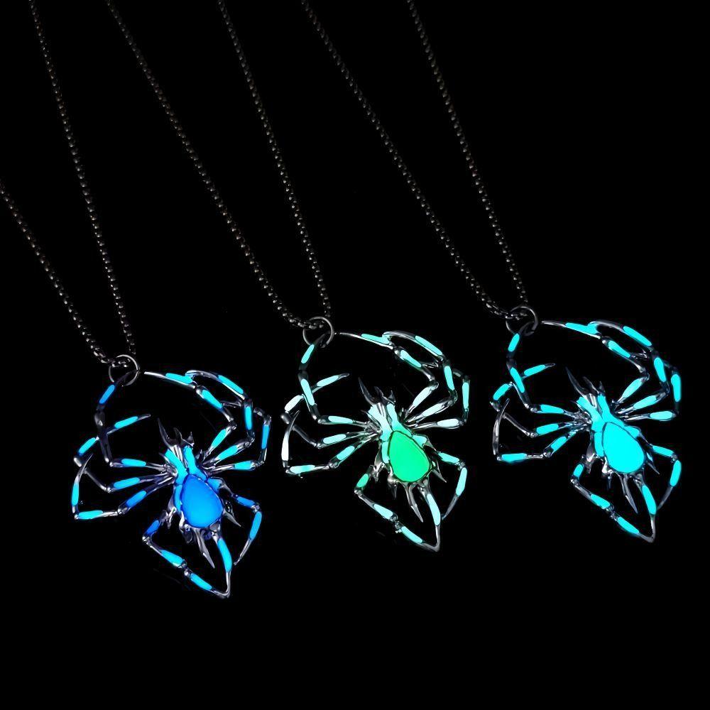 Bat Luminous Pendant Necklace Zinc Zinc Alloy Hip Hop Neck Chains Unique Halloween Necklace  Party