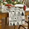 Festive Blue Tablecloth with White Snowflake Design for Dining Room Decorations Reusable Linen Christmas Party Decoration Cover