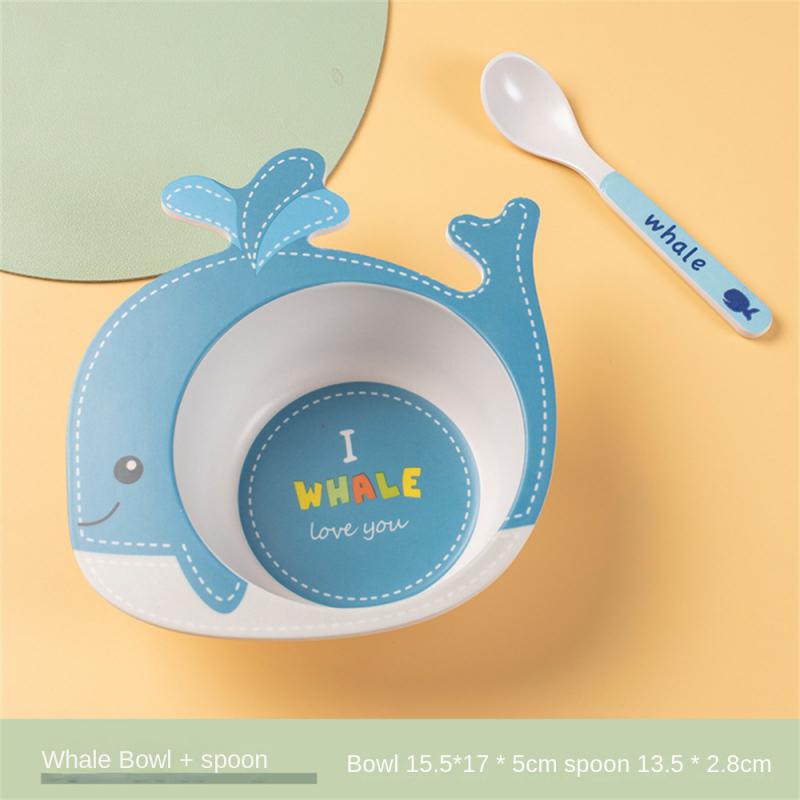 

Набор мисок и ложек Комбинация мисок и ложек Детская миска из бамбукового волокна Край ложки круглый и гладкий Столовая посуда