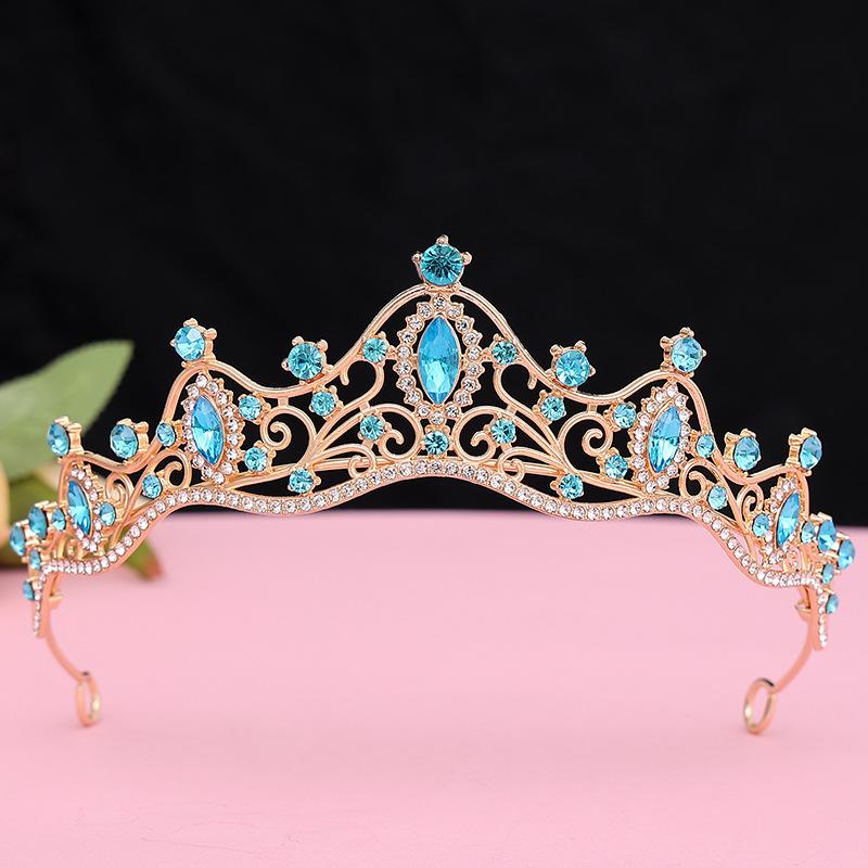 Couronne Tiara de Mariée de Luxe, Couronne de Mariage en Cristal Plaqué Argent pour Mariée Fête d'Anniversaire