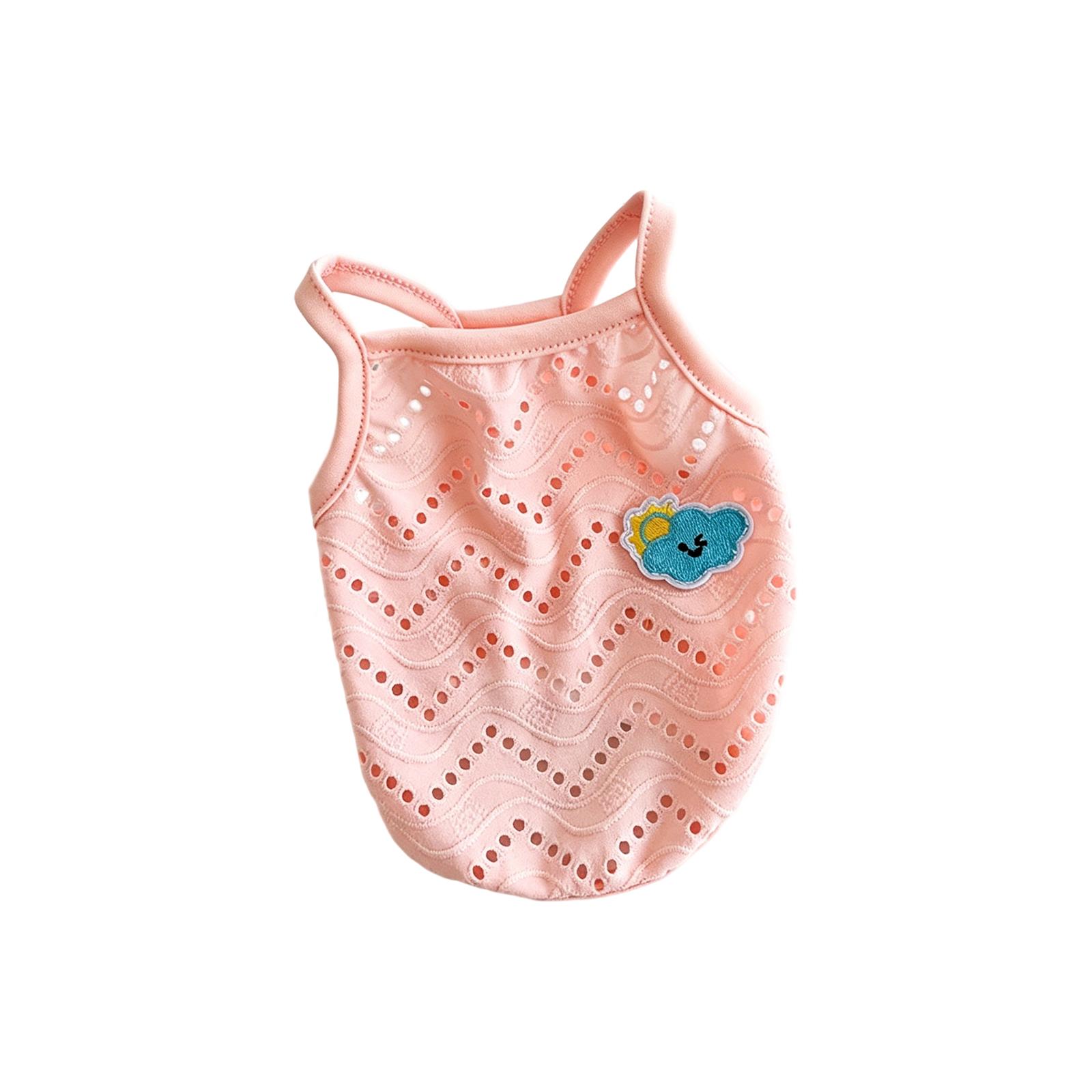 

Breathable Mesh Pet Camisole - Lightweight Dog & Cats Vest, Cool Sleeveless Puppy Shirt For Small Medium Breeds XS розовый