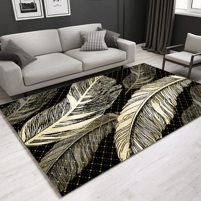 Nordic Modern Luxury Carpet: Elegant Customizable Rug for Bedroom or Living Room.