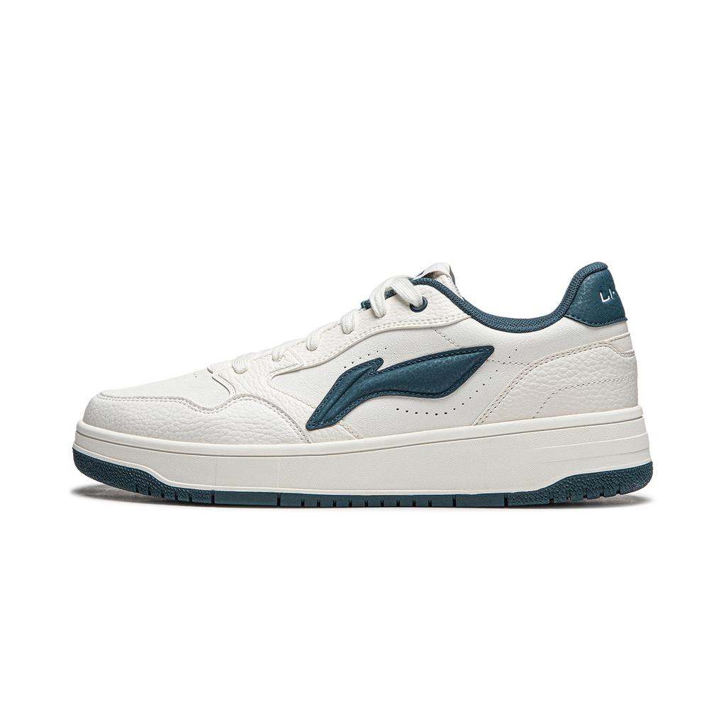 New LiNing Tianji Soft Slip Resistant Cushioning Abrasion Resistant Low Top Skateboard Shoes Men's White Blue AGCU271-1