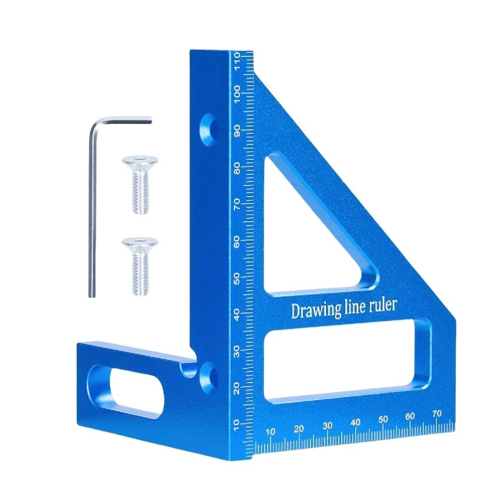 Aluminum Multi-Angle Measuring Ruler Square Protractor for Woodworking Miter Triangle-Ruler Utility Tracing Meter Tool