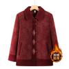 Winter coat medium and old women's clothing embroidery thickened 0 elderly clothes velvet warm outer wear