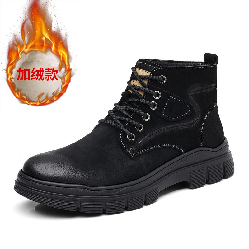 Britse Hoge Casual Sport Retro Werklaarzen voor Mannen Herfst Winter Mode Platform Schoenen Man Nieuwe Designer Leren Laarzen Man