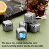 Stainless Steel Ice Cubes Set with Clips Reusable Drink Chillers Quick Freezing Metal Whiskey Chilling Stones for Beer Cocktails