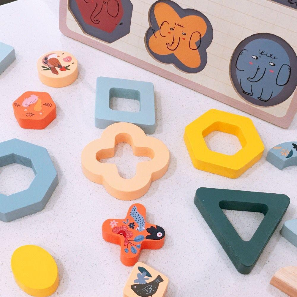 Children's Montessori Early Education Panel1-2-3Year-Old Baby Educational Wooden Puzzle Matching Toy Boys and Girls Grab