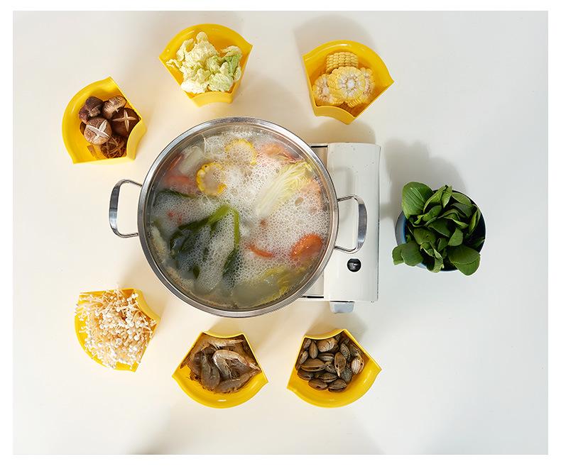 Multi-Functional Rotating Flower-Shaped Hot Pot and Vegetable Drain Basket