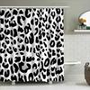 Animal Print Shower Curtain Jungle Leopard Pattern Bathroom Decor Wild Nature Theme Waterproof Fabric Liner For Home