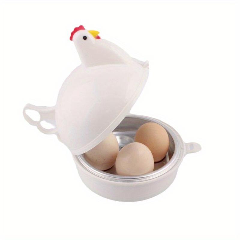 Hübscher Eierkocher und Dampfgarer in Hühnerform für die Mikrowelle für 4 Eier | Schnellkochendes Küchenwerkzeug, BPA-freies Design | Perfektes Zubehör zum Kochen von Frühstücken