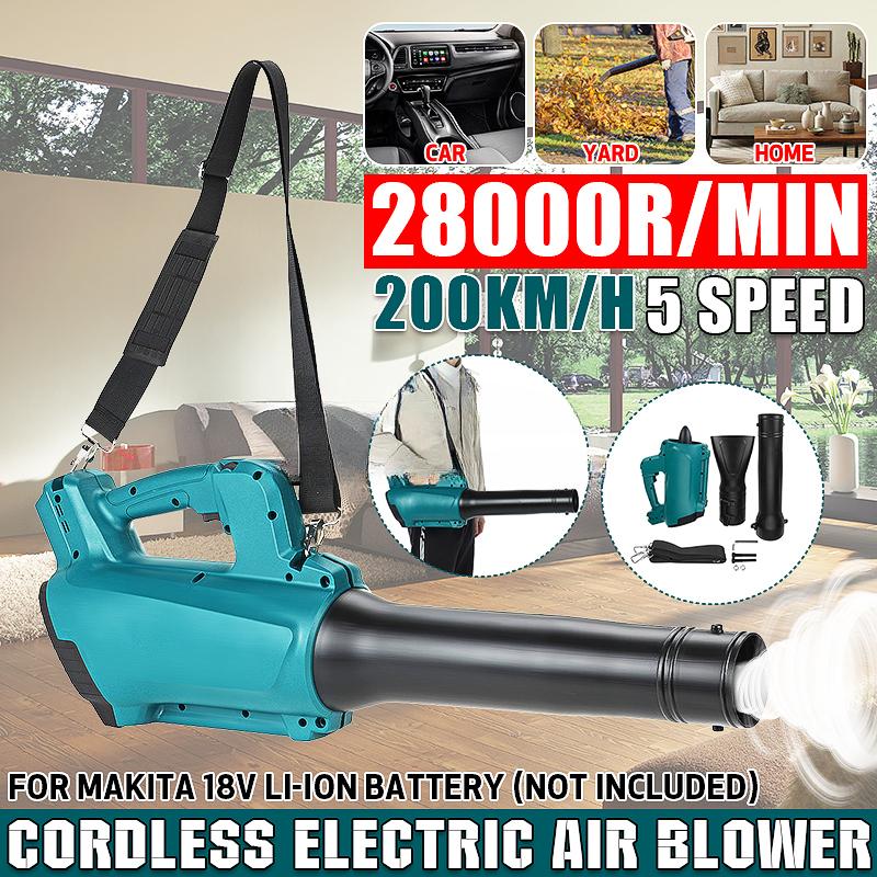28000r/min 5 Speed Cordless Electric Leaf/Snow Air Blower Collector Garden Power Tools For 18V Battery (Not Included)