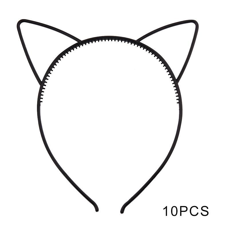 5pcs 10pcs Best selling cat ears headband bezel girl hair accessories hairbands plastic party props headwear children's jewelry