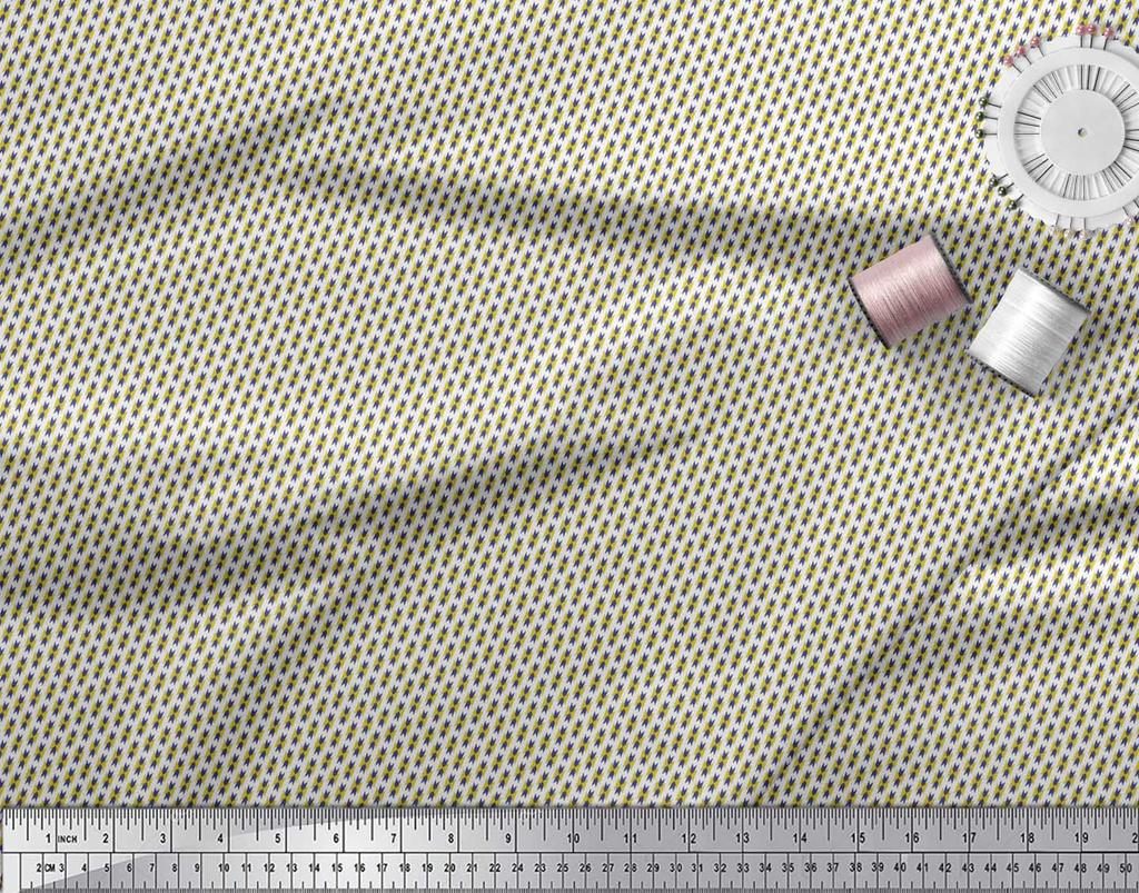 Soimoi Japan Crepe Satin Fabric Geometric Small Print Fabric by the metre 42 Inch