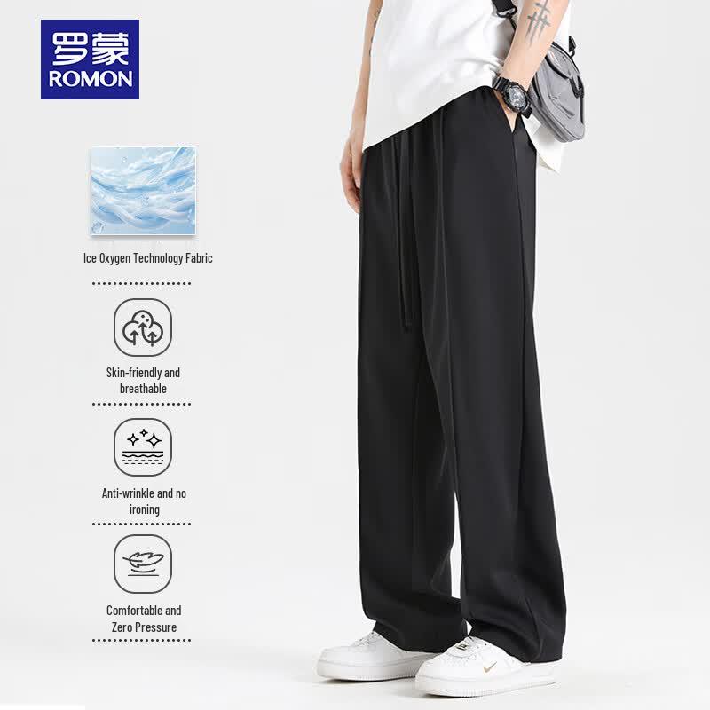 Romon Men s Summer Ice Silk Quick-Dry Casual Pants 3XL