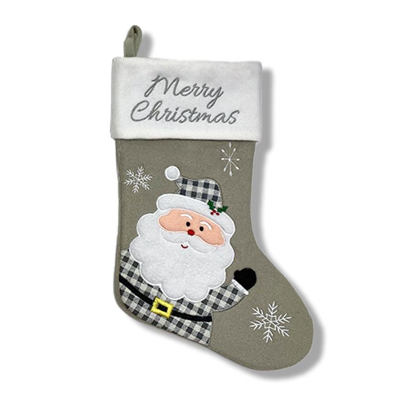 Christmas stockings Santa Claus snowman elk grey Christmas gift stockings decorative candy bag