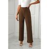 Pantaloni da donna primaverili e autunnali, a vita alta, casual, micro elasticizzati, svasati