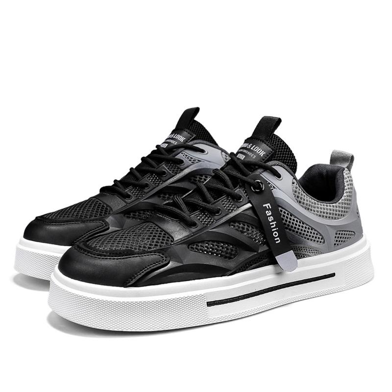 Men's Shoes Summer Breathable Anti Slip Mesh Thin Style Student Sports Leisure White Board Shoes Versatile Trendy Mesh Shoes