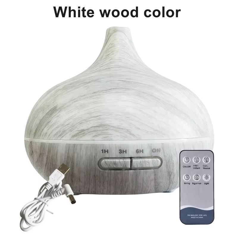 

550ml Wood Color USB Aroma Diffuser Essential Oil Diffuser With 7 Color LED Lights & Remote Control USB Powered Air Humidifier USB Cable