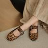 New Women Flat Shoes Leopard Print Mary Jane Boat Shoes Fashion Ballet Slip-on Loafers