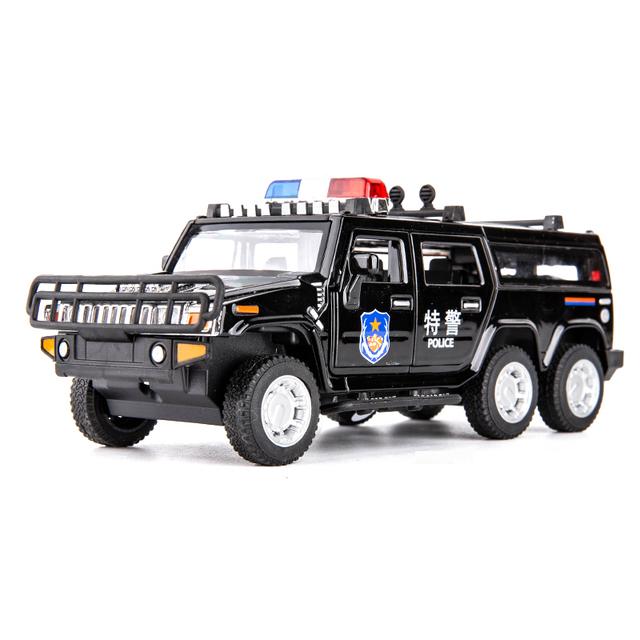 1:32 High Simulation Hummer Lengthen Polices Car Model Diecast Toy Vehicles Alloy Toy Car Kid Toys Christmas A201