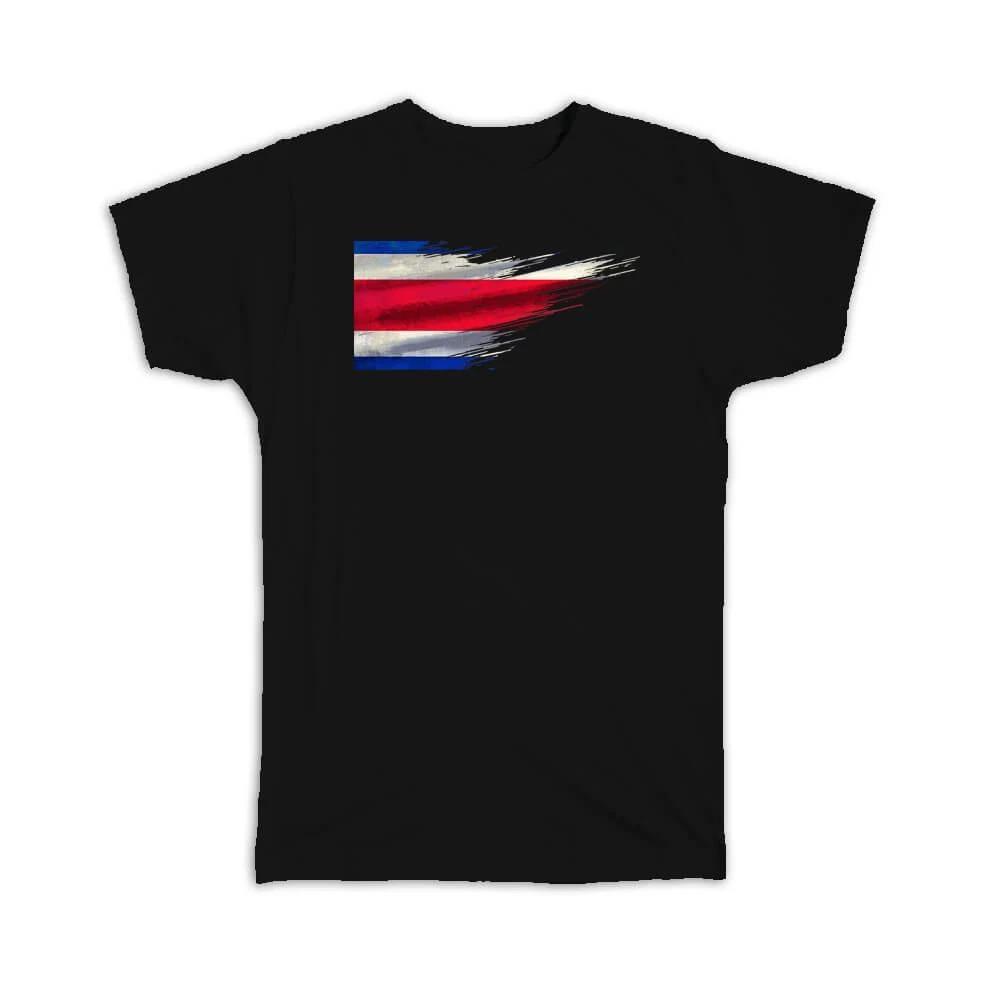 Gift T-Shirt : Costa Rica Flag Modern Country Expat S