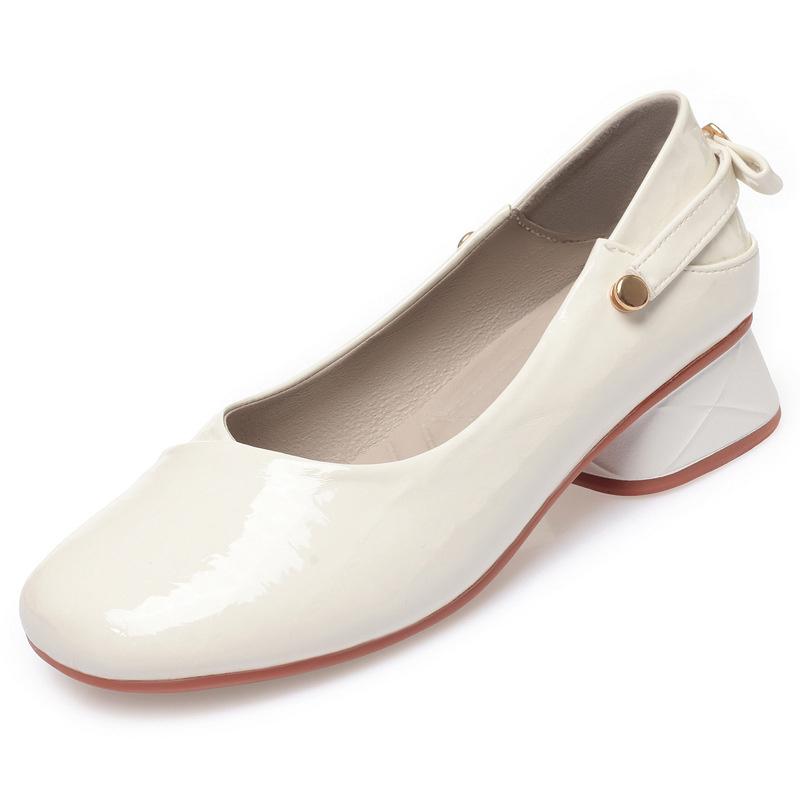 

Нескользящие женские повседневные летние туфли с круглым носком 2025 Элегантные модные удобные туфли из мягкой кожи с мелким вырезом для вечеринок 36