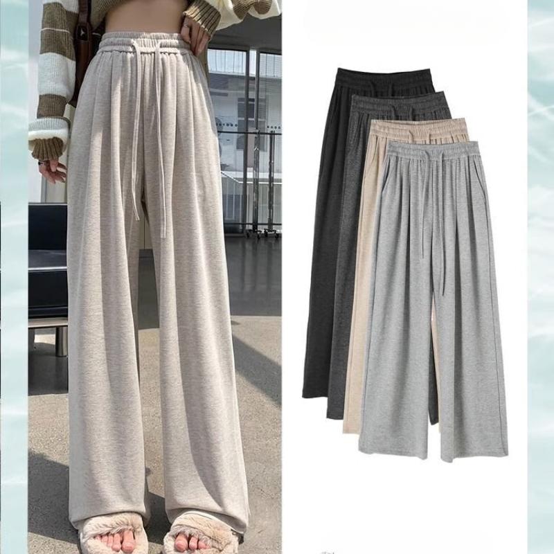 Pantaloni noi de toamnă-primăvară pentru femei, pantaloni leneși cu talie înaltă, casual, cu drapaj, versatili, cu picior drept