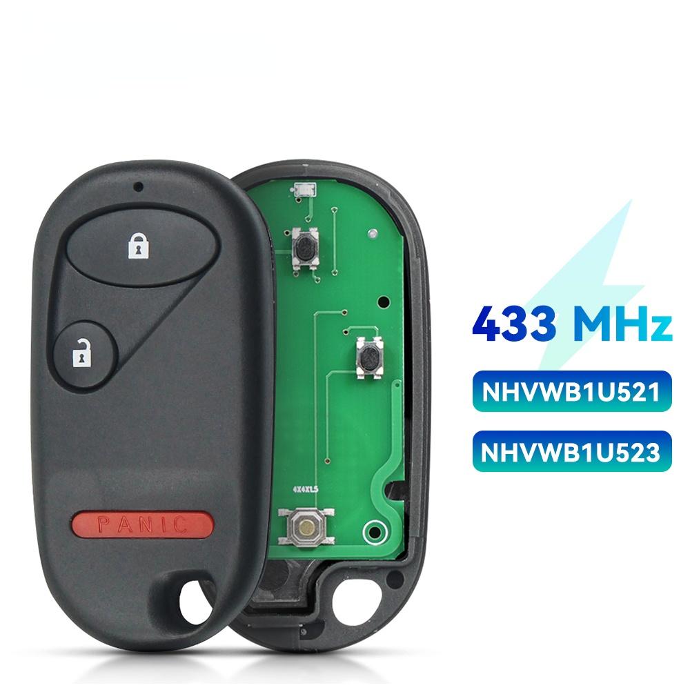 KEYYOU 3/4 Buttons For Honda CRV Civic Pilot Accord Entry Remote Key Fob A269ZUA101 NHVWB1U521 NHVWB1U523 KOBUTAH2T 433/315Mhz