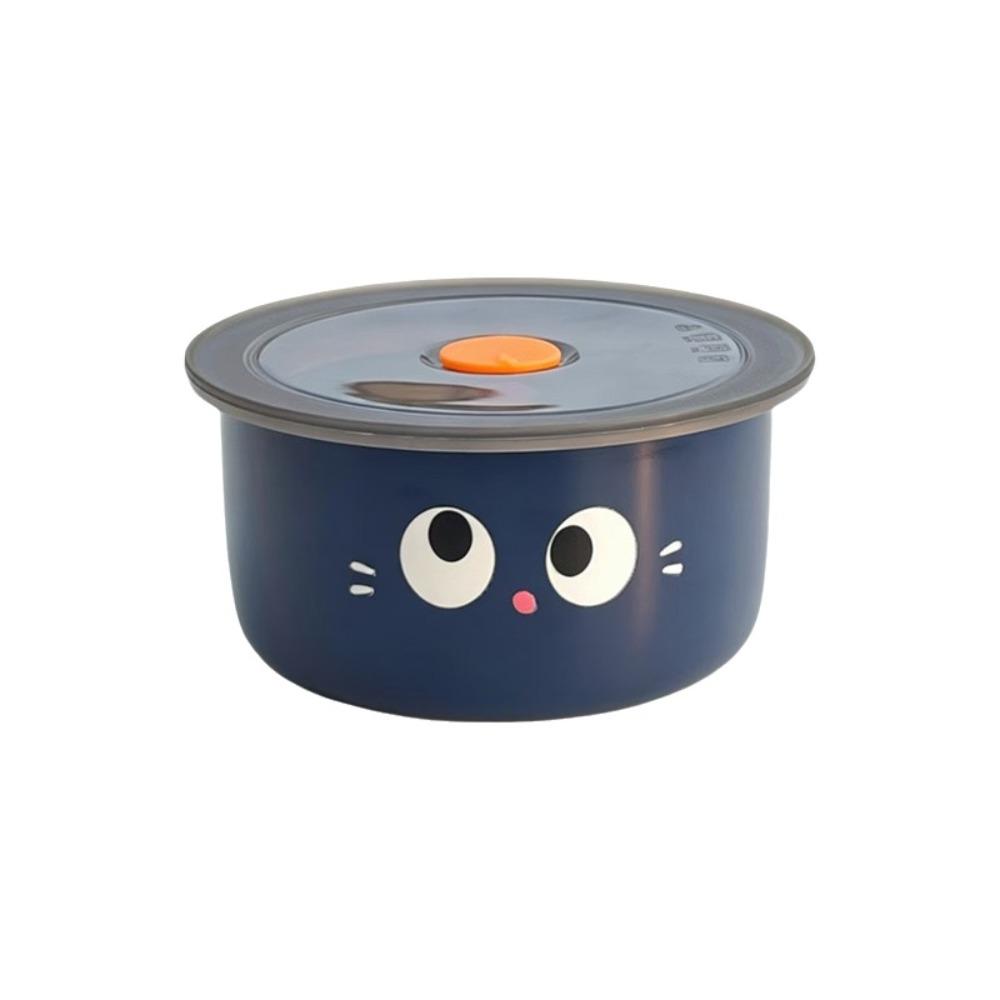 Microwave Safe Stainless Steel Lunch Box Sealed Design Refrigerator Storage Box Food Storage синий