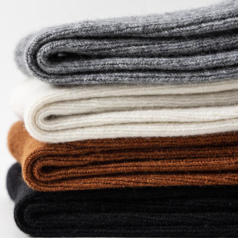 Calcetines de Calor Merino-Cachemira de Media Caña para Hombre y Mujer, Cálidos Doble Aguja, Estilo Casual