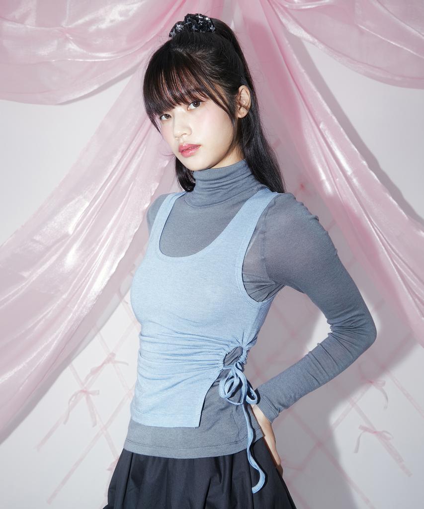 Margarine Fingers Layered Polar T-Shirt (Charcoal)