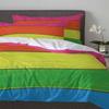 Rainbow Color Wood Grain Duvet Cover With Pillow Case Custom 3pcs Bedding Set Quilt Cover Double Bed Home Textile