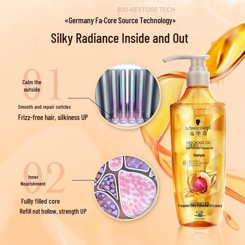 Schwarzkopf Gold Pure Nourishing Essential Oil Shampoo, 600ml