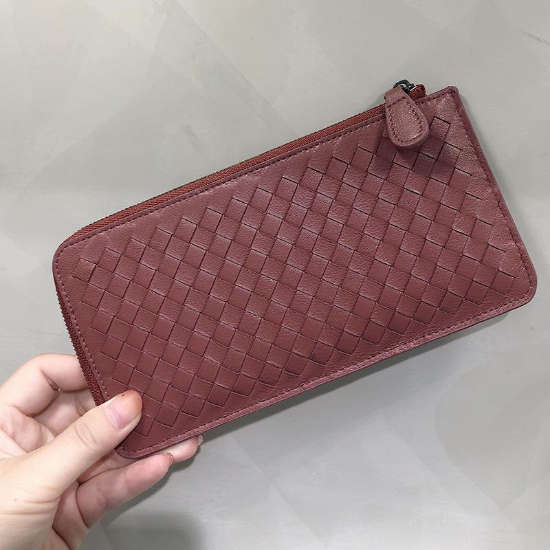 New Leather Wallet Tiktok Same Change Bag Ticket Folder Lamb Skin Card Bag Certificate Card Bag Lady Card Bag Long